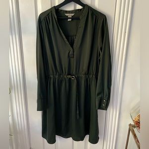 H&M Long Sleeve Dress Olive Green